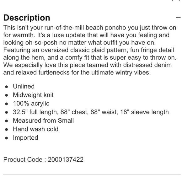 Black + Red Plaid Think Knit Fringe Poncho - Picture 13 of 13